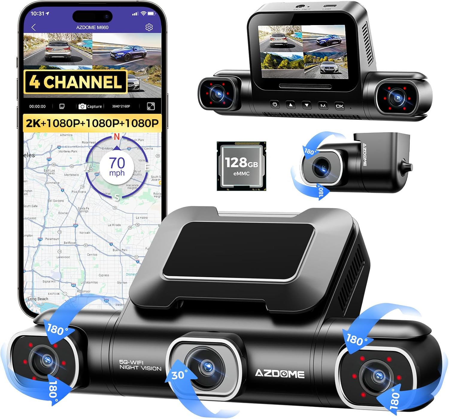 ازدوم -  DASH CAM AZDOME M660 ازدوم -  DASH CAM AZDOME M660